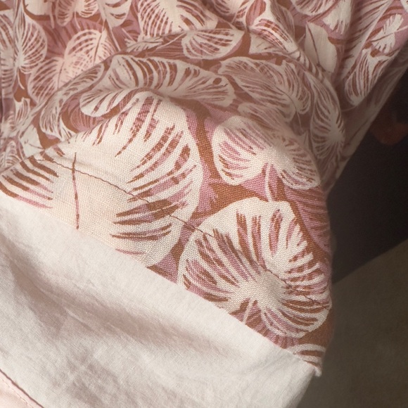 TAHARI NWT Short Floral Party/Cocktail Dress, Pink Lining 100% Linen. - Picture 6 of 7